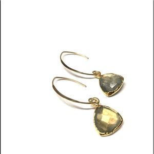 Labradorite genuine gemstone artisan handcrafted lightweight long drop earring